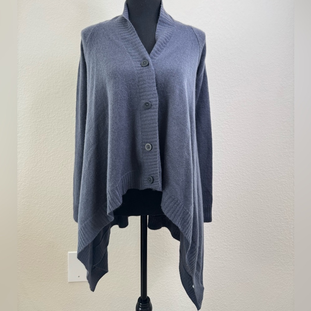 Sea Cashmere Women’s 100% Cashmere Button Front Cardigan Sweater S Asymmetrical